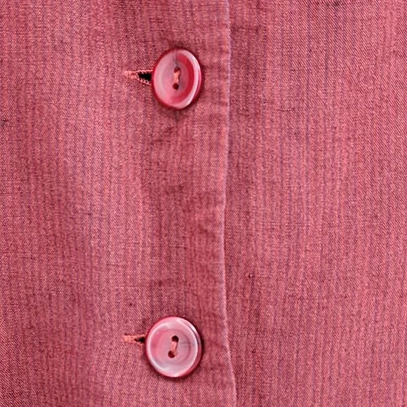 Lilith Vintage Women's Linen Blend Button Front Fitted Blouse - M - Picture 5 of 8